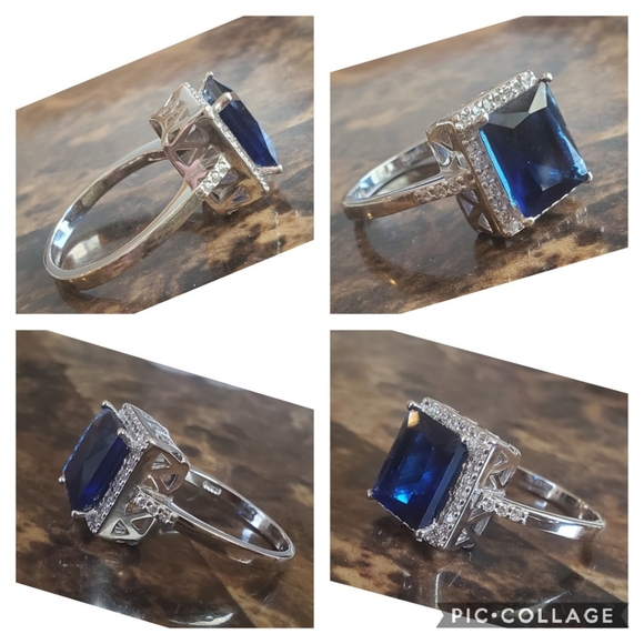 Genuine 5ct Blue Sapphire Ring Size 8 - Picture 7 of 8